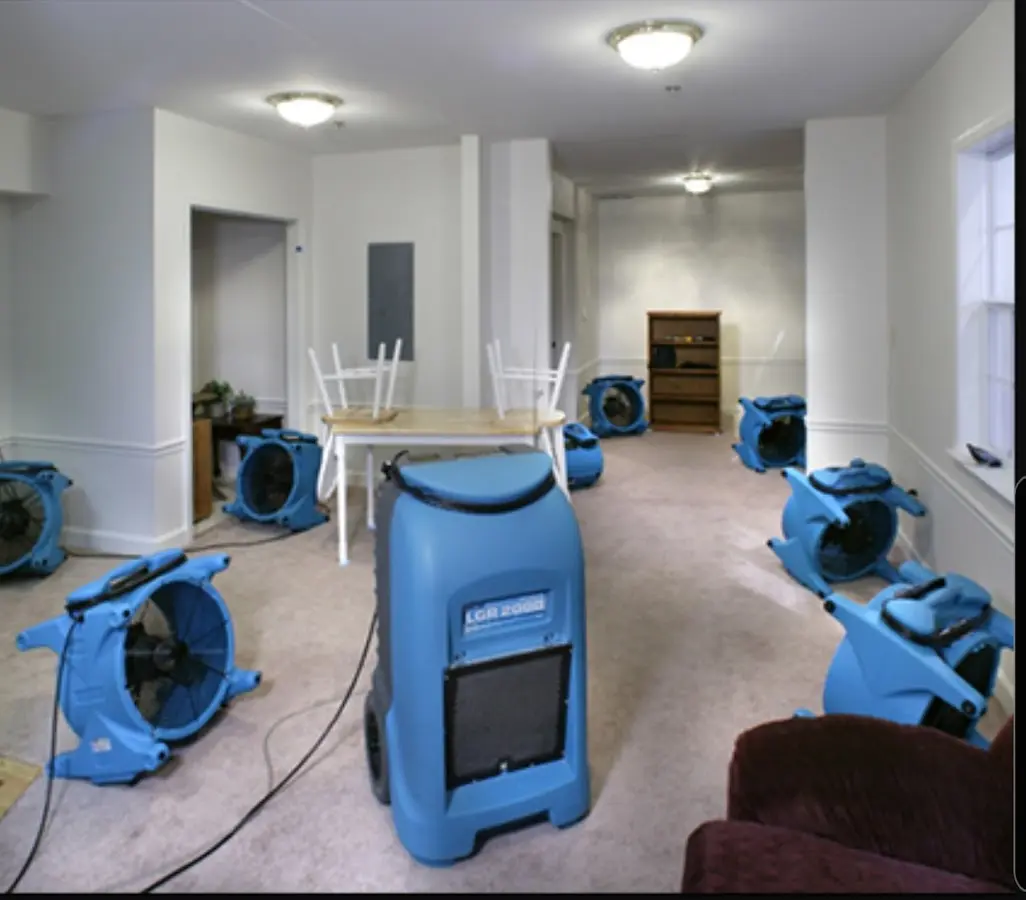 Air movers and dehumidifier setup for Water Extraction & Removal in Auburn Hills